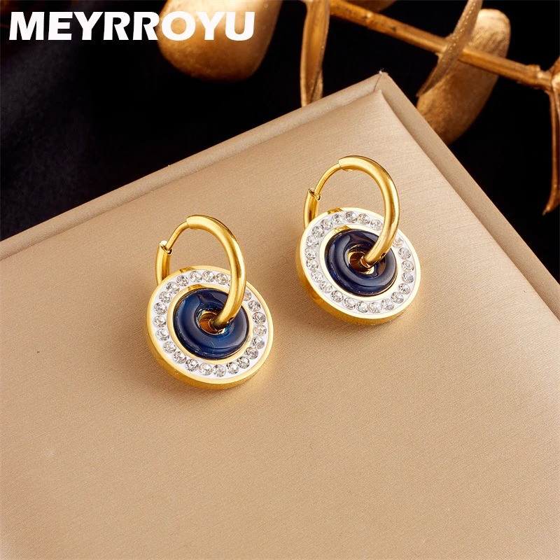 MEYRROYU 316L Stainless Steel Hoop Earrings White Blue Zircon Pendant for Women Accessories Charm Jewelry Birthday Gifts Brincos
MEYRROYU 316L Stainless Steel Hoop Earrings White Blue Zircon Pendant for Women Accessories Charm Jewelry Birthday Gifts Brincos
