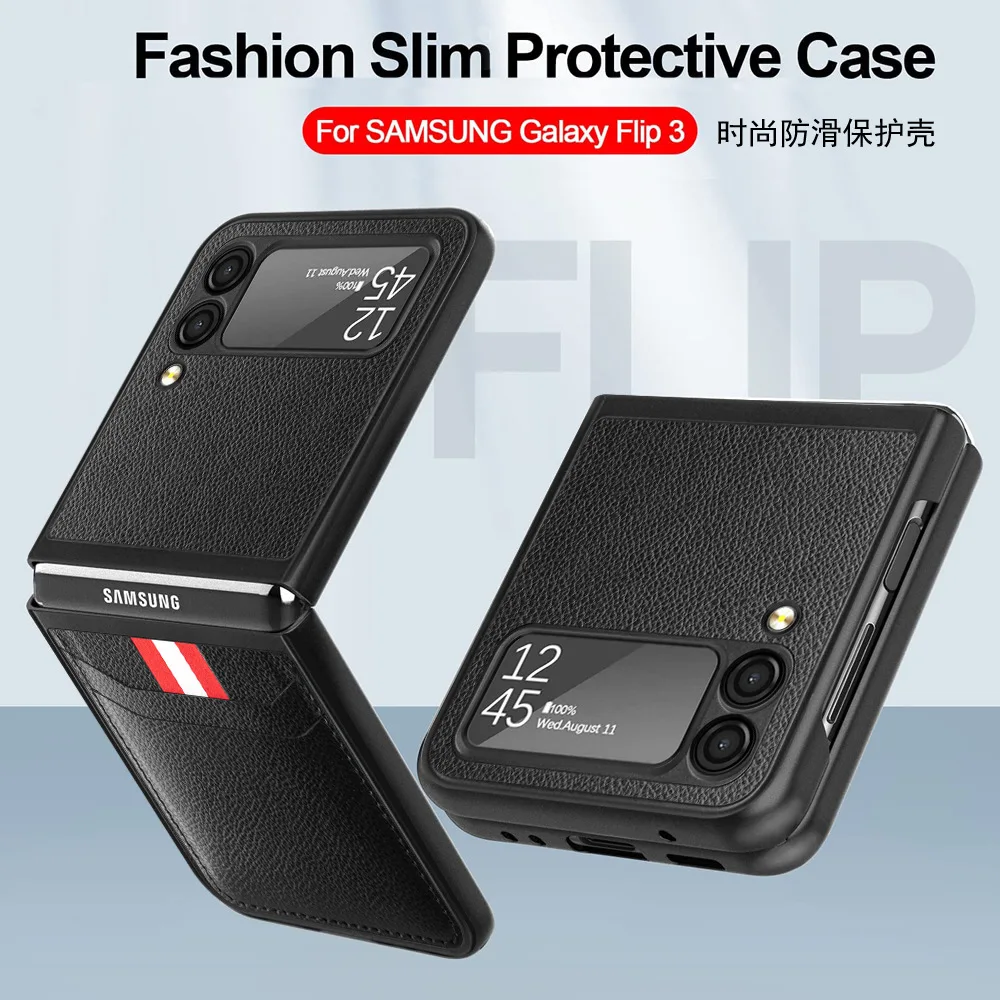 Folding PU Leather Protective Case For Samsung Galaxy Z Flip 3 Flip3 5G Anti-knock Cover With Card Holder Cases
Folding PU Leather Protective Case For Samsung Galaxy Z Flip 3 Flip3 5G Anti-knock Cover With Card Holder Cases