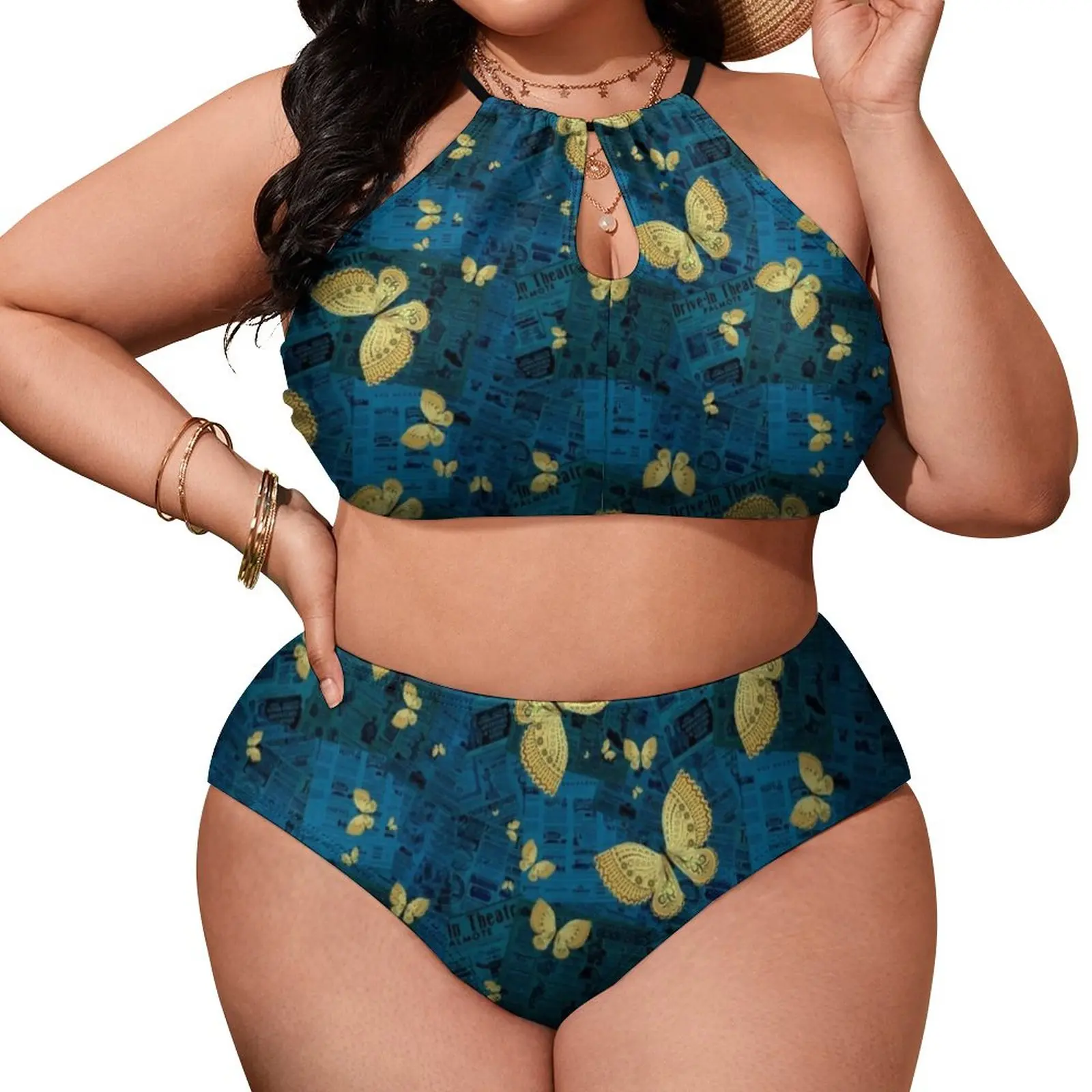 Old Newspaper Print Bikini Swimsuit Gold Butterflies Bikini Set Stylish Swimwear Women Sport Feminine Bikinis Beachwear Gift 
Old Newspaper Print Bikini Swimsuit Gold Butterflies Bikini Set Stylish Swimwear Women Sport Feminine Bikinis Beachwear Gift