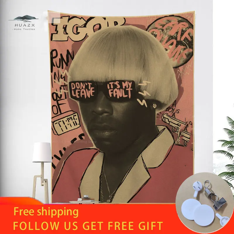 Rapper Tyler Tapestry The Creator Flower Boy Wolf Vintage Wall Hanging Bedroom Bar Cafe Aesthetic Art Decoration Home Textiles
Rapper Tyler Tapestry The Creator Flower Boy Wolf Vintage Wall Hanging Bedroom Bar Cafe Aesthetic Art Decoration Home Textiles