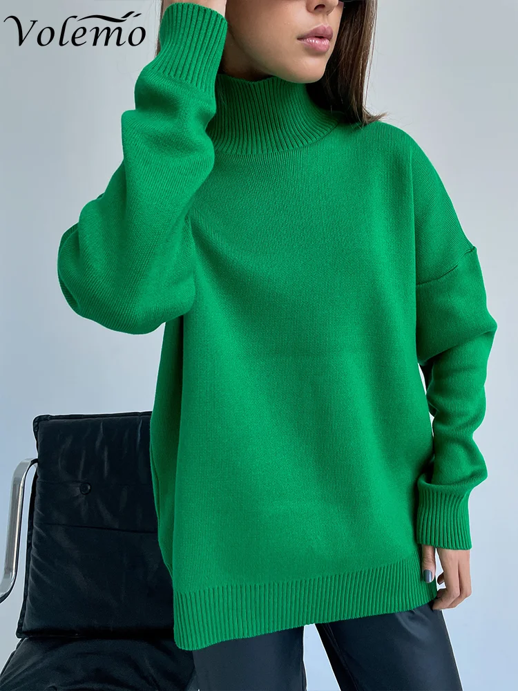 Volemo Women Turtleneck Sweater CHIC Autumn Winter Thick Warm Pullover Top Oversized Casual Loose Knitted Jumper Female Pull
Volemo Women Turtleneck Sweater CHIC Autumn Winter Thick Warm Pullover Top Oversized Casual Loose Knitted Jumper Female Pull