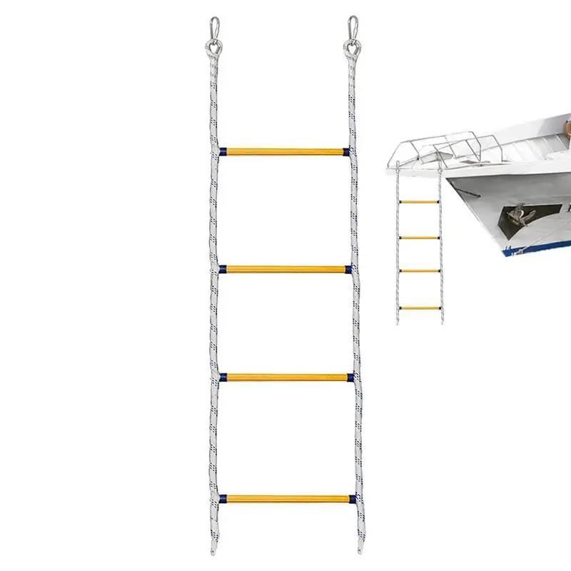 Assist Boat Folding Ladder Stretchable Yacht Rope Ladder Folding Rope Ladder Lightweight Foldable Climbing Ladder with 2 Hooks
Assist Boat Folding Ladder Stretchable Yacht Rope Ladder Folding Rope Ladder Lightweight Foldable Climbing Ladder with 2 Hooks