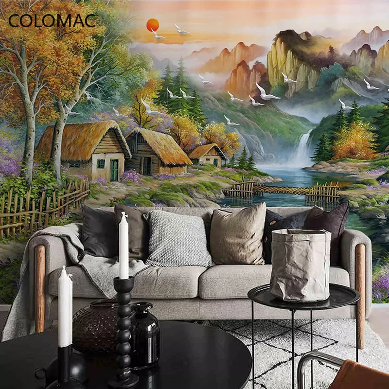 Colomac Custom 3D Pastoral Wallpaper Landscape Chalet Natural Landscape Oil Painting Canvas Decorative Mural Dropshipping
Colomac Custom 3D Pastoral Wallpaper Landscape Chalet Natural Landscape Oil Painting Canvas Decorative Mural Dropshipping