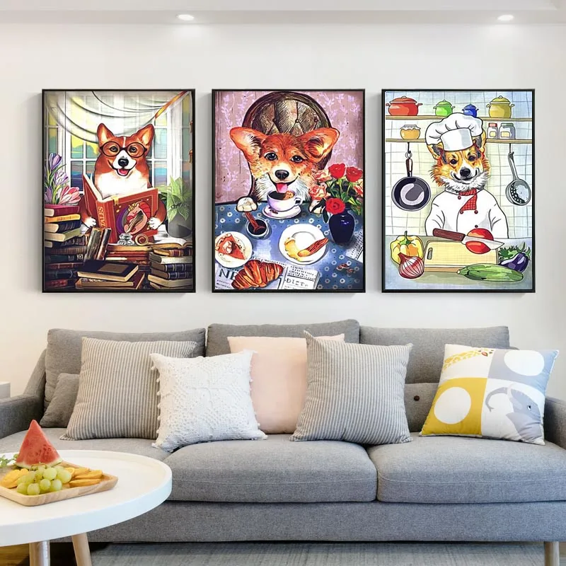 Cartoon Corgi Poster Children Room Decoration Wall Art Canvas Painting Modern Living Room Boy Room Decoration Pictures Frameless
Cartoon Corgi Poster Children Room Decoration Wall Art Canvas Painting Modern Living Room Boy Room Decoration Pictures Frameless