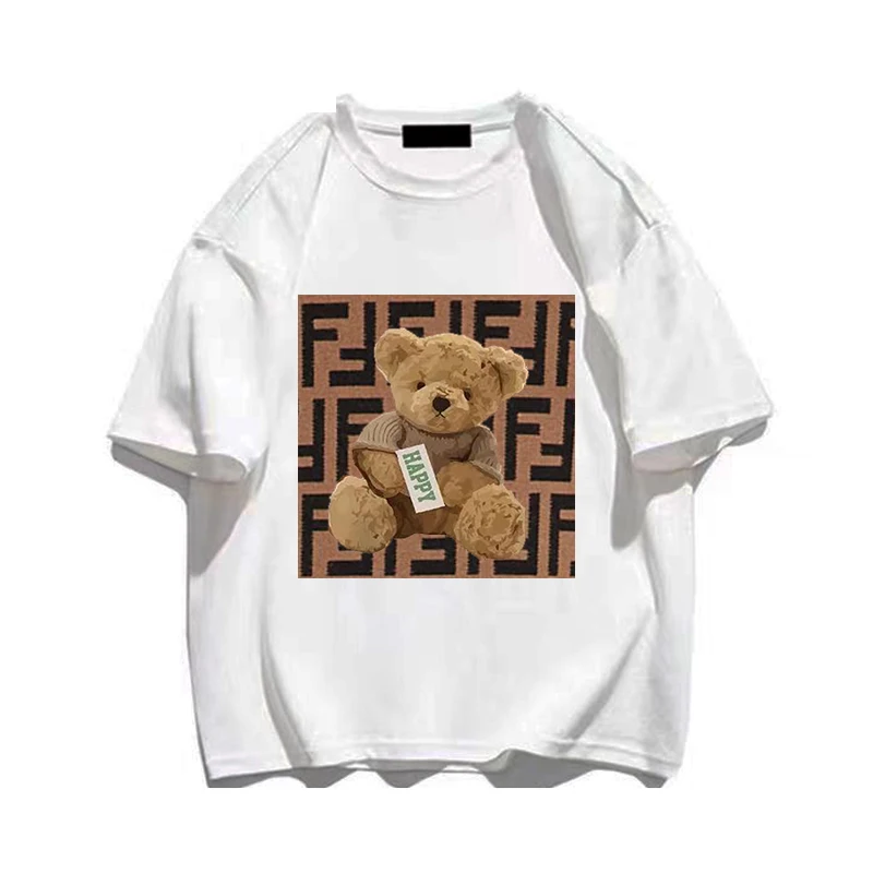 Summer Luxury Bear Cartoon Print Cotton T-shirt Male Niche Brand Popular Ins Loose Plus-size Casual Female Clothing Fashion Tees
Summer Luxury Bear Cartoon Print Cotton T-shirt Male Niche Brand Popular Ins Loose Plus-size Casual Female Clothing Fashion Tees