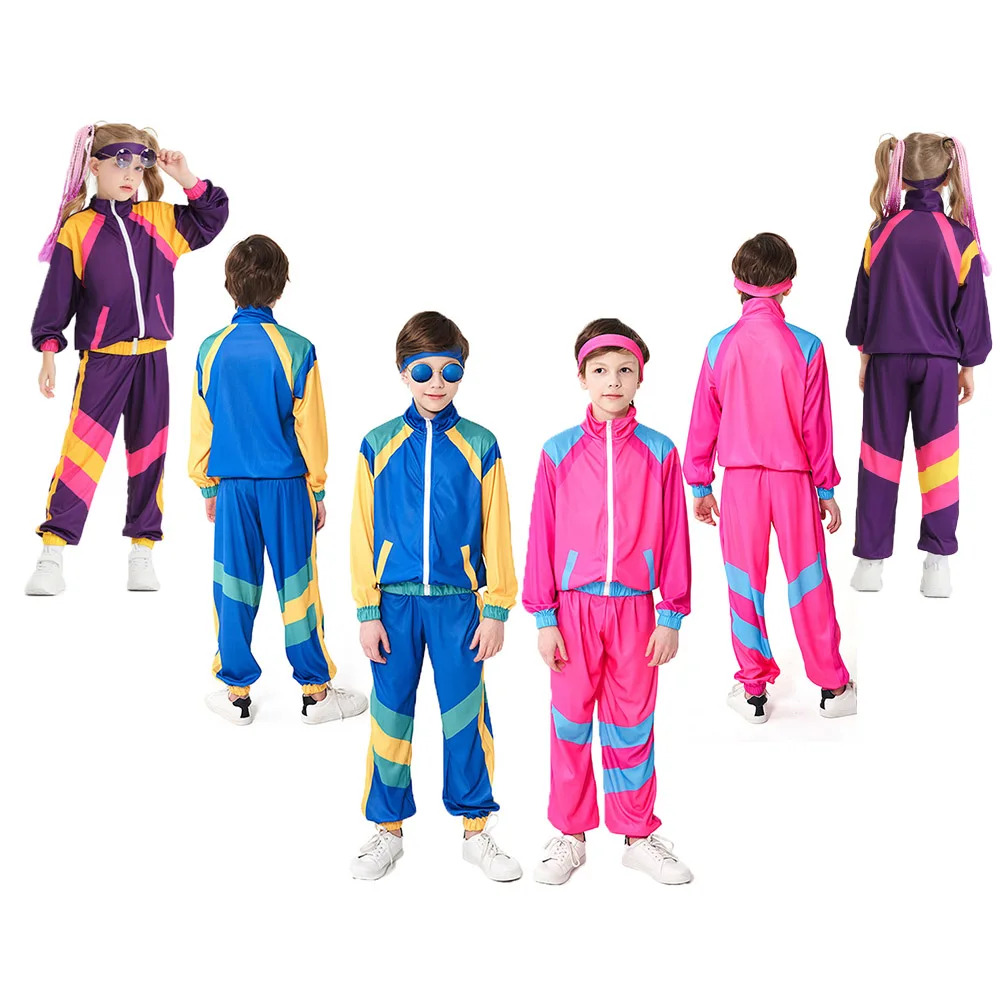 Kids Pink Blue 80s 90s Retro Hip-hop Dance Clothes Pants Sportwear Chirdren Stage Costume Halloween Carnival Disguise Suit
Kids Pink Blue 80s 90s Retro Hip-hop Dance Clothes Pants Sportwear Chirdren Stage Costume Halloween Carnival Disguise Suit