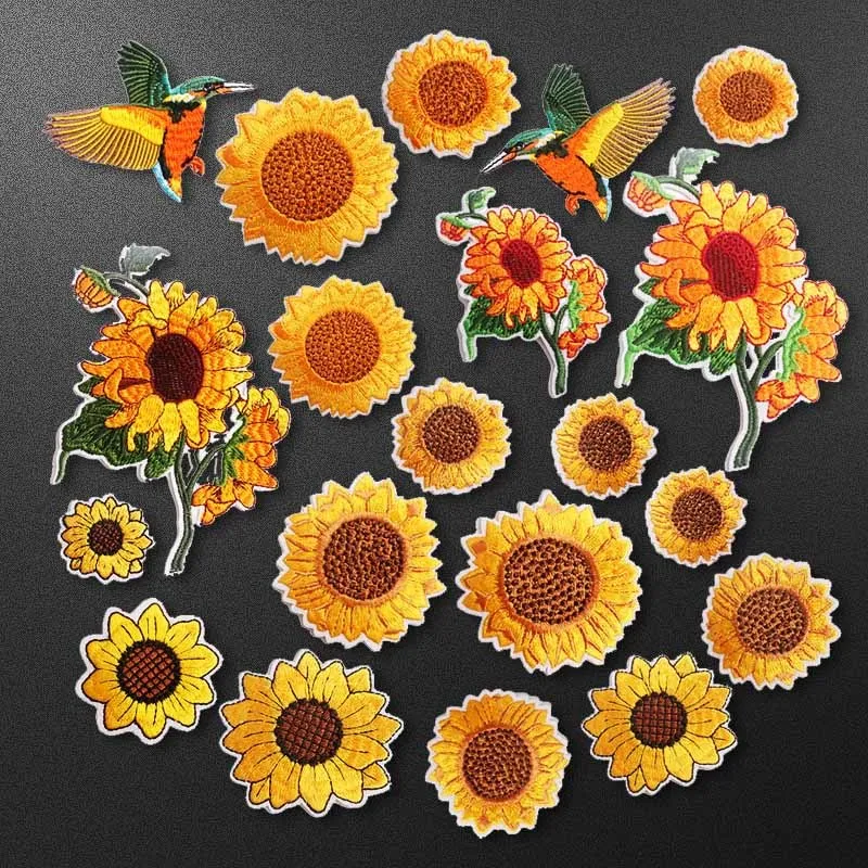 Sunflowers Embroidery Patches animal Hummingbird Patch Iron on Stickers Label Thermo Adhesive Clothes DIY clothes decoration
Sunflowers Embroidery Patches animal Hummingbird Patch Iron on Stickers Label Thermo Adhesive Clothes DIY clothes decoration