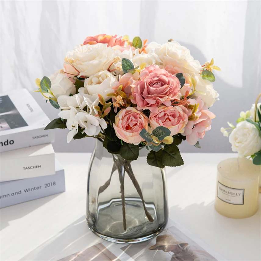 European Artificial Peonies Flowers Silk Fake Flower Wedding Party Spring Decor Bouquet Wreath Scrapbook Artificial Rose
European Artificial Peonies Flowers Silk Fake Flower Wedding Party Spring Decor Bouquet Wreath Scrapbook Artificial Rose