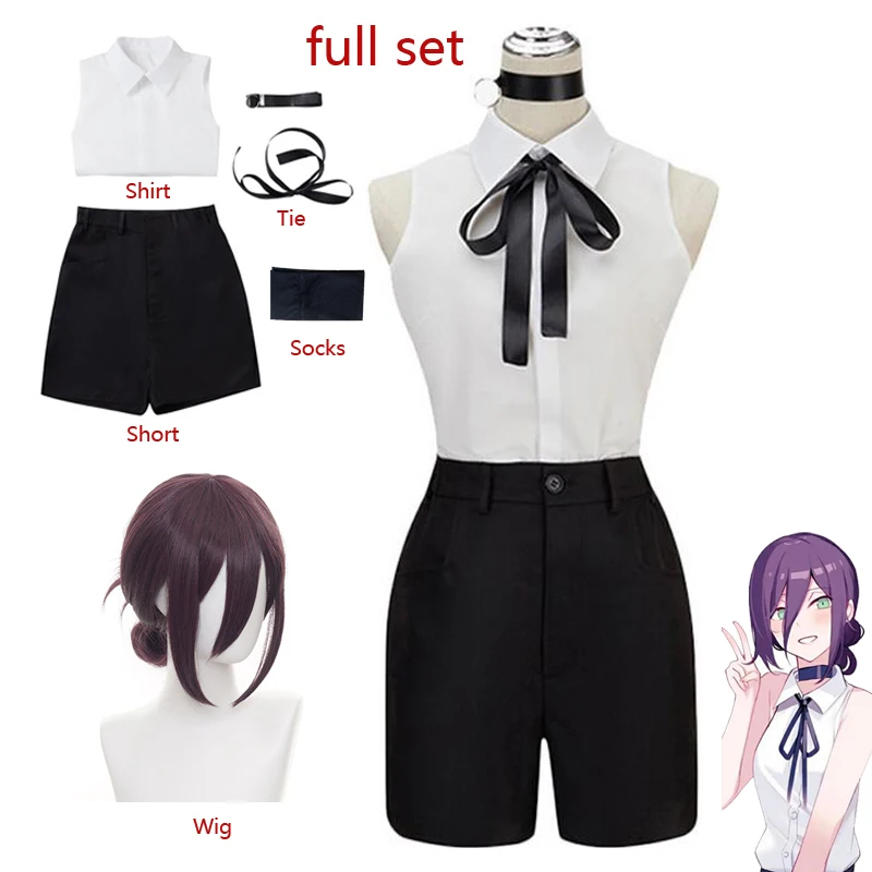 Anime Chainsaw Man Cosplay Costume Outfits Shirt Tie Short Wig Neck Ring Women Uniform Halloween
Anime Chainsaw Man Cosplay Costume Outfits Shirt Tie Short Wig Neck Ring Women Uniform Halloween