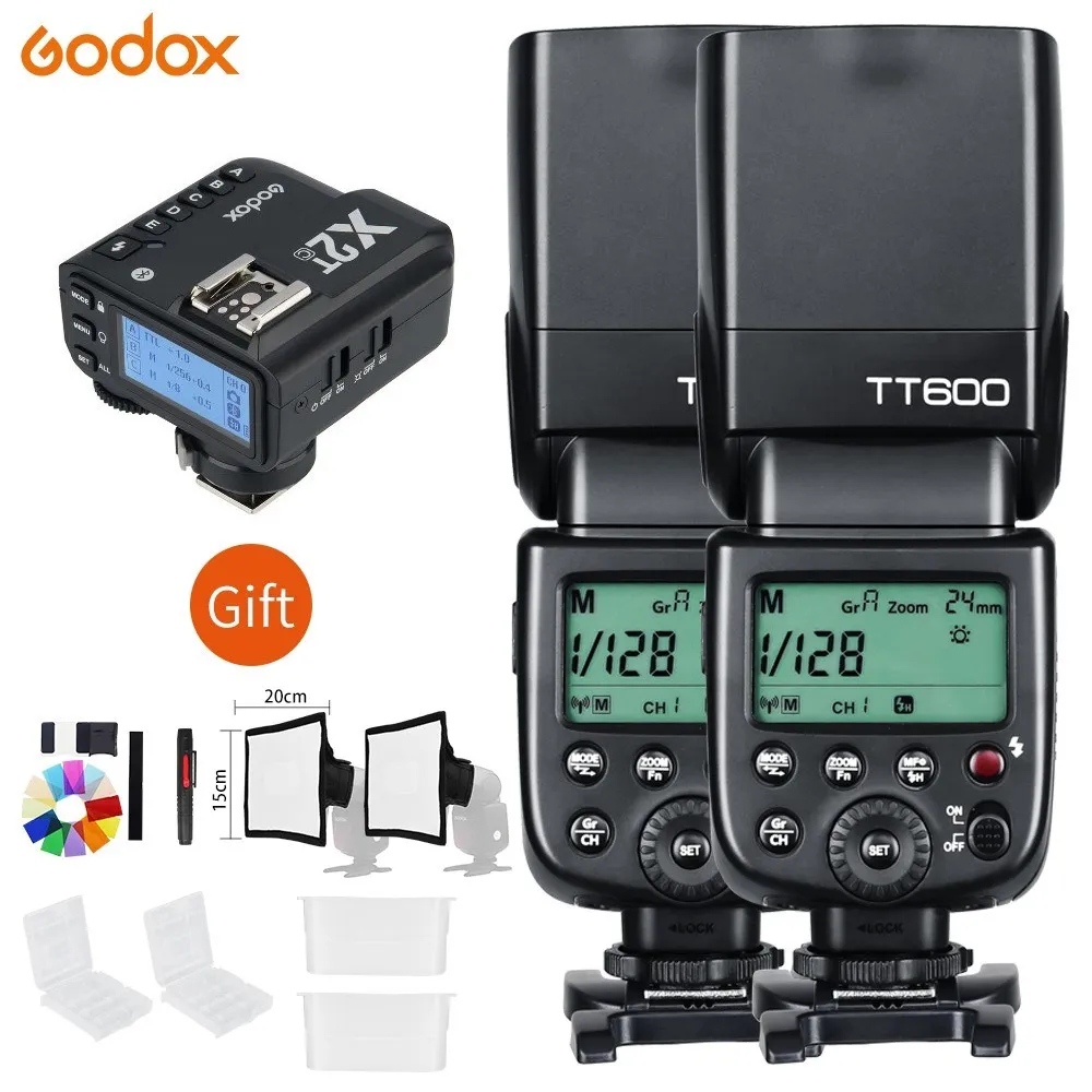 2x Godox TT600 2.4G Wireless Camera Flashes Speedlites With X1T Transmitter Trigger For Canon Nikon Fujifilm Pentax Olympus
2x Godox TT600 2.4G Wireless Camera Flashes Speedlites With X1T Transmitter Trigger For Canon Nikon Fujifilm Pentax Olympus
