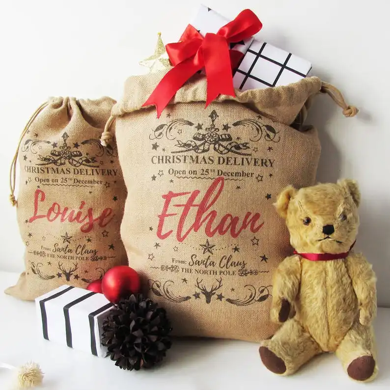 Personalised Burlap Christmas Sack, Hessian fabric Sack, Santa Sack, Christmas Stocking, Red personalise, Child Xmas,jute Gift
Personalised Burlap Christmas Sack, Hessian fabric Sack, Santa Sack, Christmas Stocking, Red personalise, Child Xmas,jute Gift