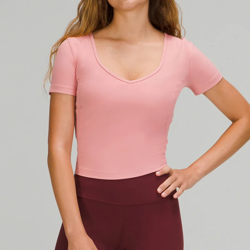 Luluwomen T-Shirts V-Neck Woman's Sports Crop Top Fitness Yoga Wear Sportswear Short Sleeve Slim Female Gym Workout Clothing
Luluwomen T-Shirts V-Neck Woman's Sports Crop Top Fitness Yoga Wear Sportswear Short Sleeve Slim Female Gym Workout Clothing
