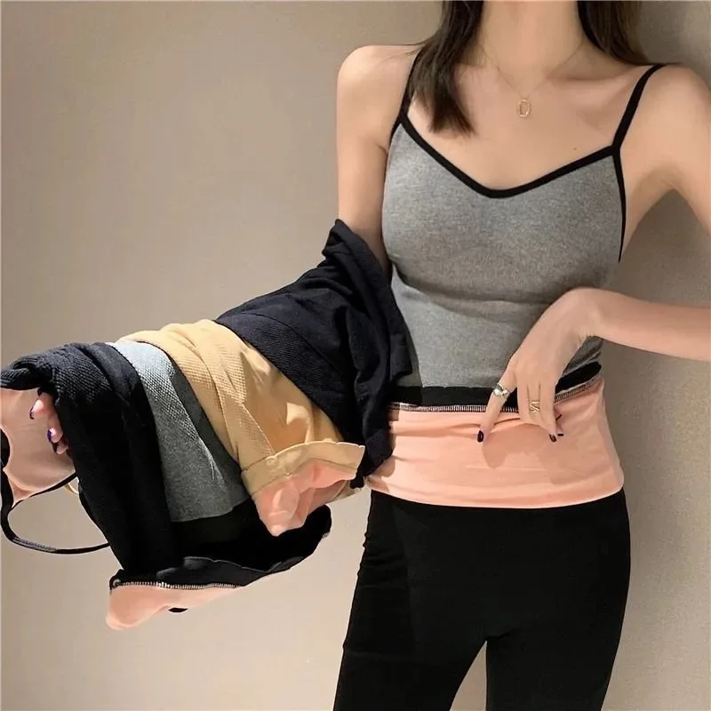 Женский Теплый жилет, бархатное нижнее белье, плотный зимний теплый жилет, флисовый жилет, облегающий жилет для женщин, короткий топ