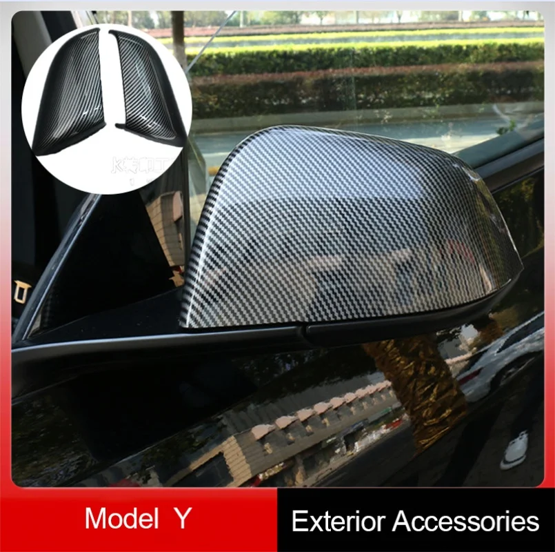 Чехол для зеркала заднего вида Tesla Model Y, чехол из АБС-углеволокна для зеркала заднего вида, защитный чехол, модифицированные аксессуары