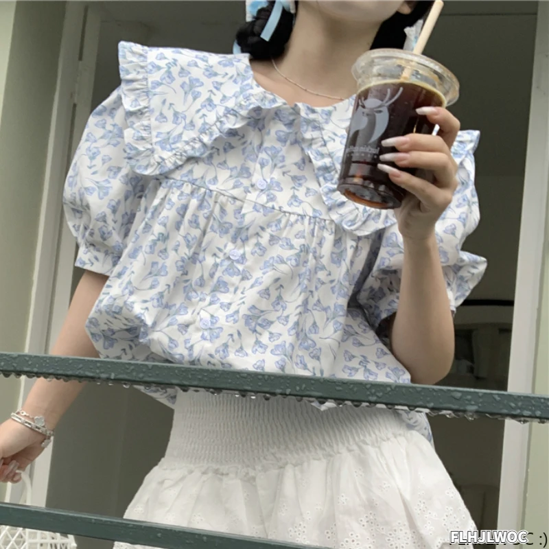 Retro Cute Chic Tops Hot 2023 Women Summer Korea Japan Style Design Peter Pan Collar Button Shirt Blouse FLHJLWOC Design Vintage
Retro Cute Chic Tops Hot 2023 Women Summer Korea Japan Style Design Peter Pan Collar Button Shirt Blouse FLHJLWOC Design Vintage