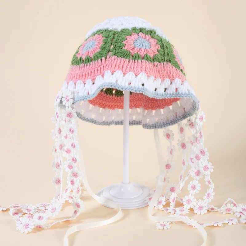 Japanese Retro Hollow Flower Beanies Spring and Autumn Sweet Hand-knitted Versatile Travel Basin Hats for Women Show Small Face
Japanese Retro Hollow Flower Beanies Spring and Autumn Sweet Hand-knitted Versatile Travel Basin Hats for Women Show Small Face