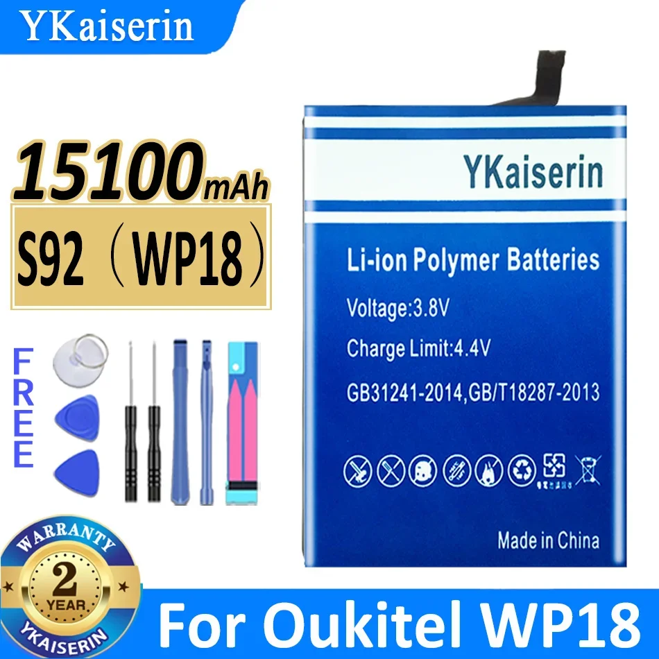 Аккумулятор ykaisсеребрин 15100 мАч S92 (WP18) для Oukitel WP18 мобильный телефон
Аккумулятор ykaisсеребрин 15100 мАч S92 (WP18) для Oukitel WP18 мобильный телефон