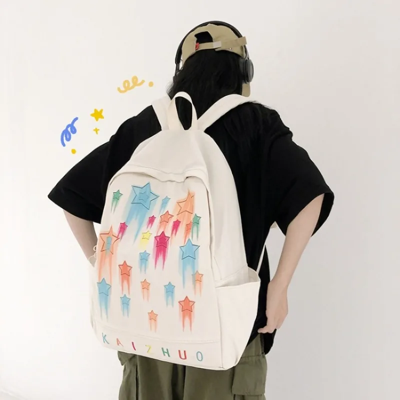 Harajuku Fashion Graffiti Star Backpacks 2023 Summer New School Student Bags Y2k E-Girl High-capacity Zipper Nylon Bookbag 
Harajuku Fashion Graffiti Star Backpacks 2023 Summer New School Student Bags Y2k E-Girl High-capacity Zipper Nylon Bookbag