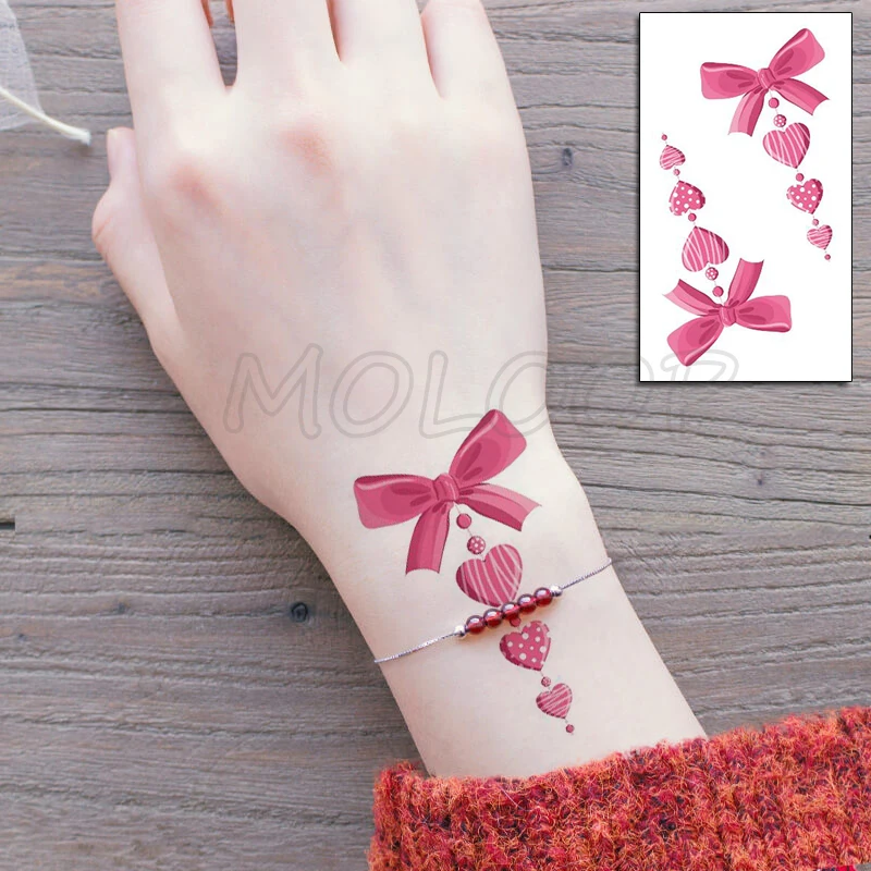 Temporary Tattoo Sticker Cute Pink Bow Love Heart Pattern Body Art Makeup Waterproof Fake Tatoo for Kids Women
Temporary Tattoo Sticker Cute Pink Bow Love Heart Pattern Body Art Makeup Waterproof Fake Tatoo for Kids Women