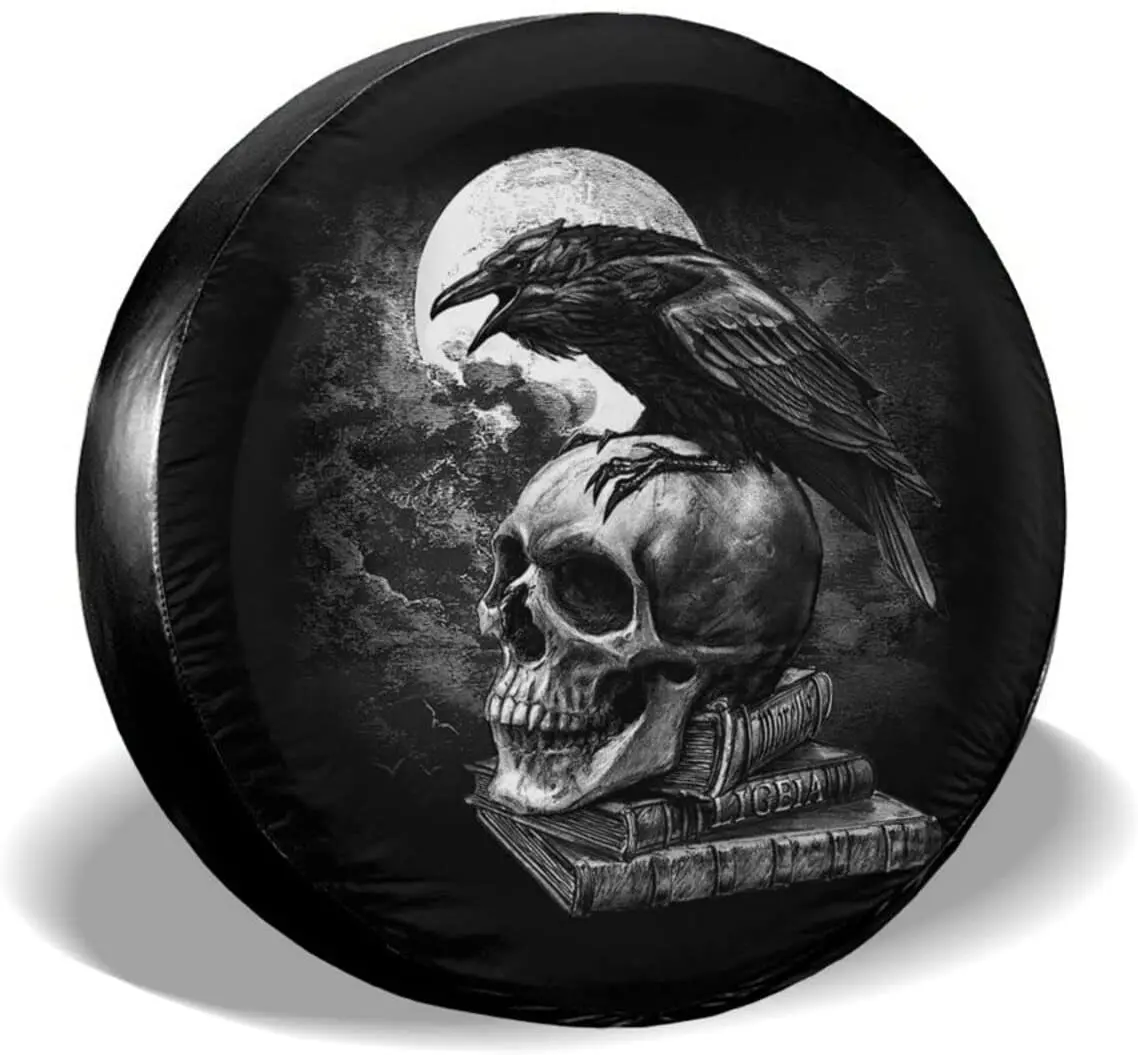 Crow The Skull Spare Tire Cover Car Accessories Universal Spare Wheel Covers Protectors for Trailer Rv SUV Customized Tire Cover
Crow The Skull Spare Tire Cover Car Accessories Universal Spare Wheel Covers Protectors for Trailer Rv SUV Customized Tire Cover