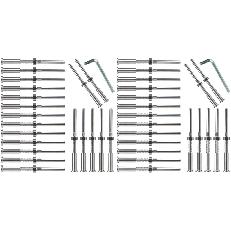 40Pcs Invisible Turnbuckle Hand Swage Threaded Stud Hex Head Fitting Receiver Terminal For 1/8 Inch Cable Railing
40Pcs Invisible Turnbuckle Hand Swage Threaded Stud Hex Head Fitting Receiver Terminal For 1/8 Inch Cable Railing