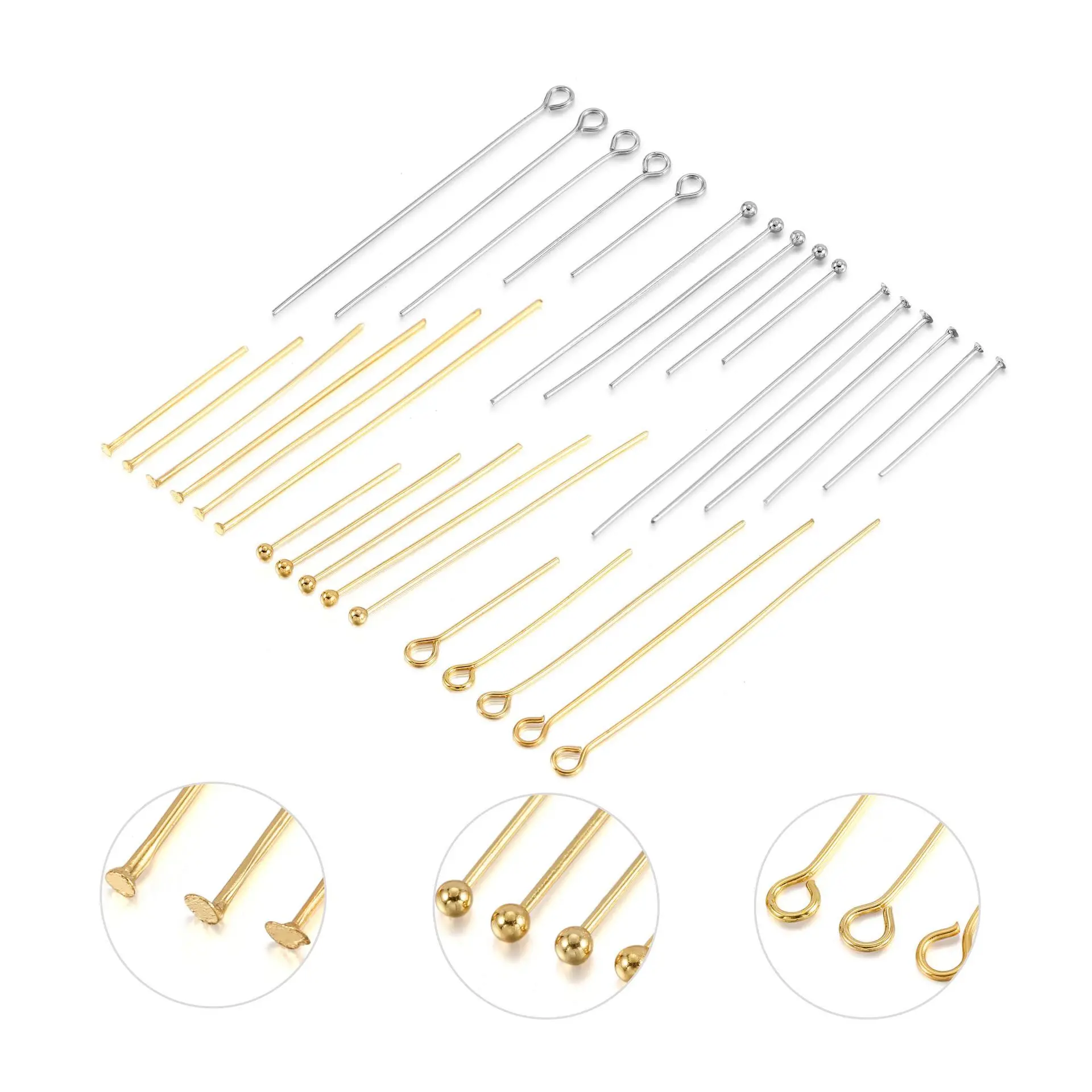 Stainless Steel 20-45mm Gold Flat Head Needle 9 Character Needle Ball Needle Earring T Needle DIY Jewelry Accessories
Stainless Steel 20-45mm Gold Flat Head Needle 9 Character Needle Ball Needle Earring T Needle DIY Jewelry Accessories
