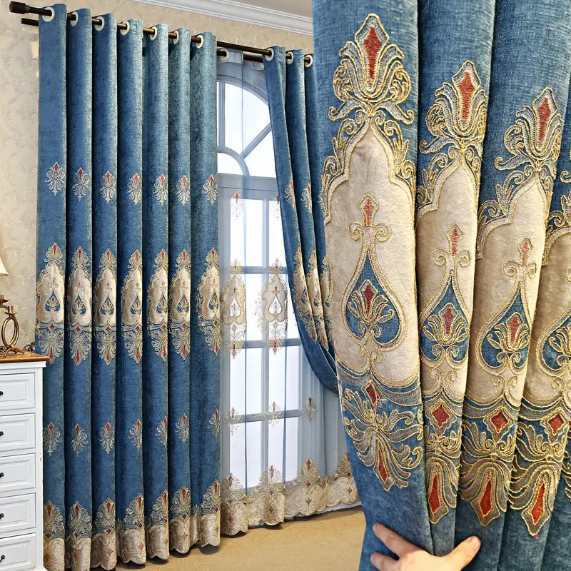 New European Embroidery Thickening Luxury Window Curtains For Living Room Balcony Bedroom Blackout Curtain Manufacture Fabric
New European Embroidery Thickening Luxury Window Curtains For Living Room Balcony Bedroom Blackout Curtain Manufacture Fabric