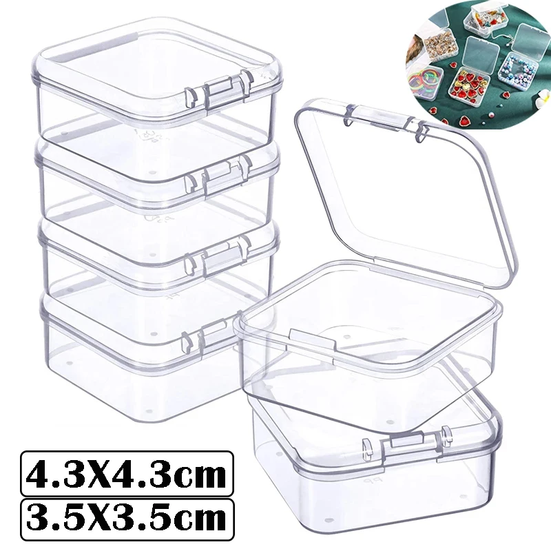 12/6PCS Mini Plastic Storage Box Transparent Square Box Earrings Jewelry Packaging Storage Small Square Box Home Organizer
12/6PCS Mini Plastic Storage Box Transparent Square Box Earrings Jewelry Packaging Storage Small Square Box Home Organizer