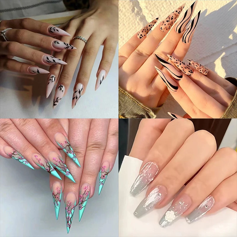 24pcs Long Fake Nails Flower Full Cover False Nails DIY Glue Press On Nails Wave Line Speckle Decoration Ballerina Nail
24pcs Long Fake Nails Flower Full Cover False Nails DIY Glue Press On Nails Wave Line Speckle Decoration Ballerina Nail