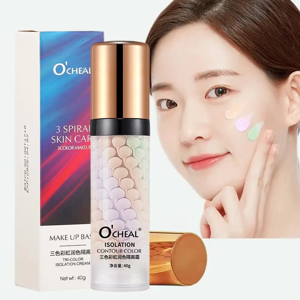 

Three-Color Isolation Cream Facial Primer Makeup Skin Tone Correcting and Brightening Primer Oil Control Moisturizing Concealer