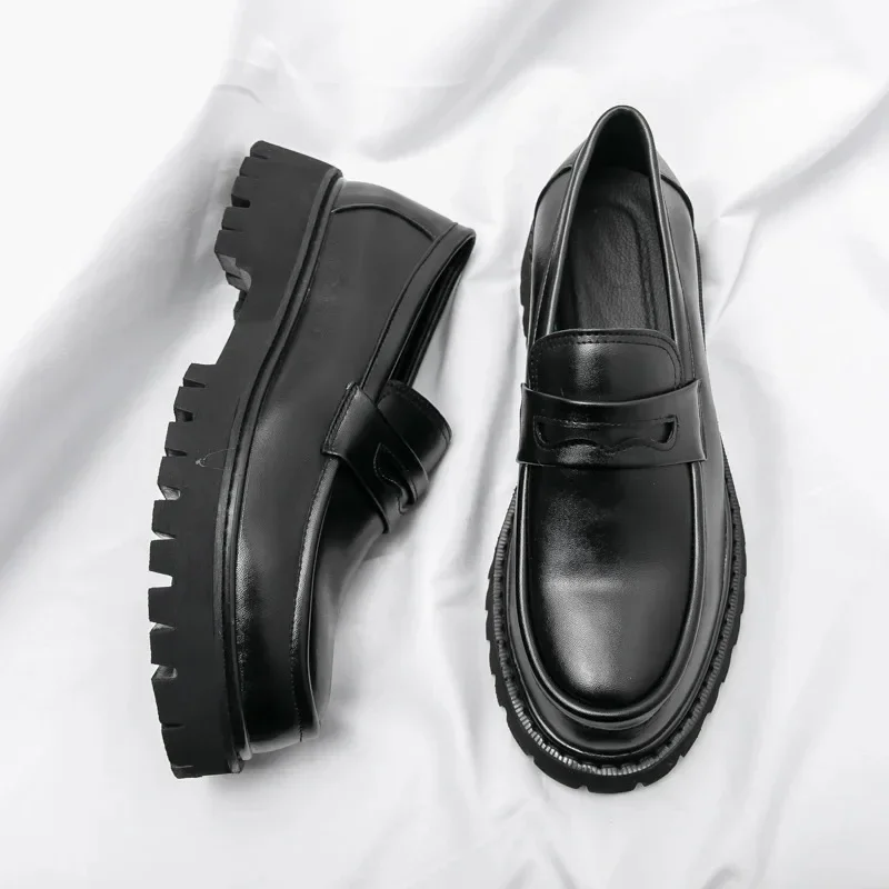 New Platform Shoes Loafers Shoes Men Thick-soled Wedding Shoes Black Formal Business Shoes Slip-on Leather Increase Casual Shoes
New Platform Shoes Loafers Shoes Men Thick-soled Wedding Shoes Black Formal Business Shoes Slip-on Leather Increase Casual Shoes