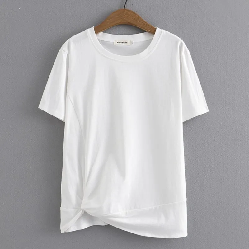 Plus Size Basic T-Shirt Women 2023 Summer Hem Knot Cotton White O-Neck Tees Short Sleeve Tops Oversized Curve Clothes
Plus Size Basic T-Shirt Women 2023 Summer Hem Knot Cotton White O-Neck Tees Short Sleeve Tops Oversized Curve Clothes