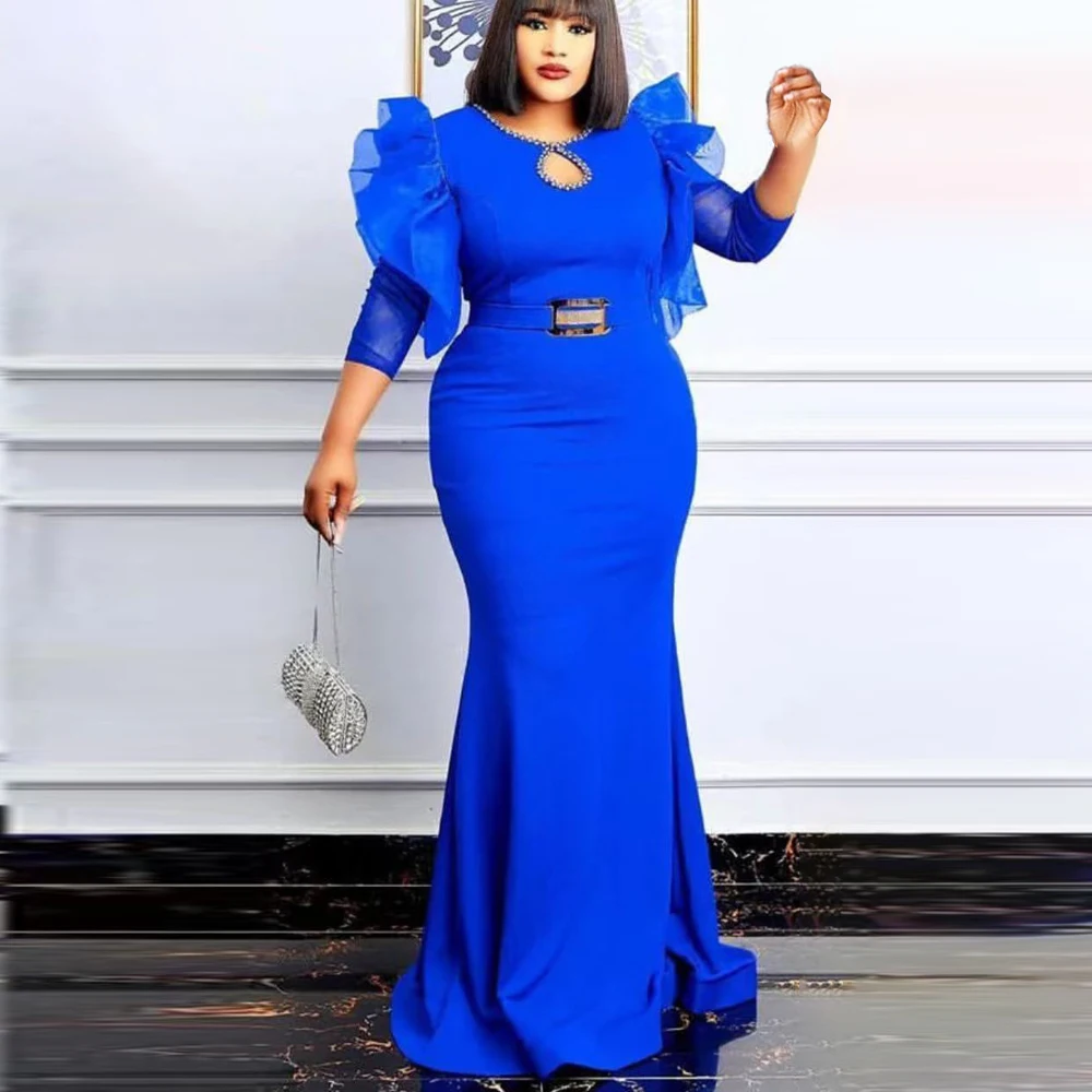 2022 African Slim Dresses For Women Elegant Wedding Party Evening Gown Ruffle Sleeve Bodycon Long Dress Nigerian Clothes Robe
2022 African Slim Dresses For Women Elegant Wedding Party Evening Gown Ruffle Sleeve Bodycon Long Dress Nigerian Clothes Robe