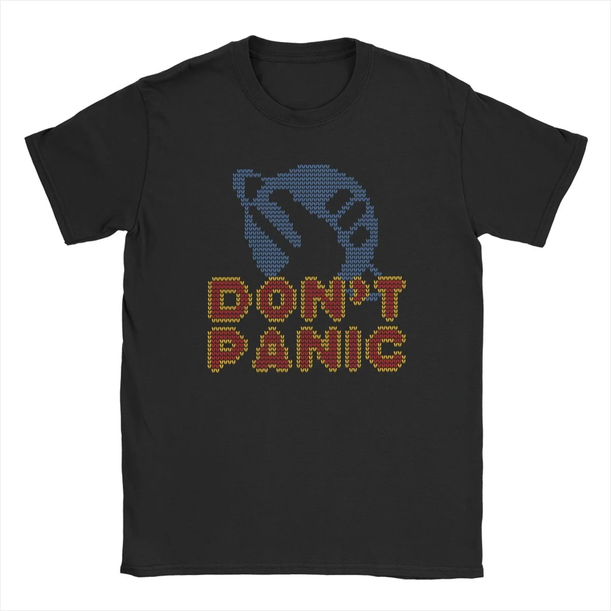 Футболка мужская хлопковая с надписью Don't Panic Hitchhiker's Guide To The Galaxy