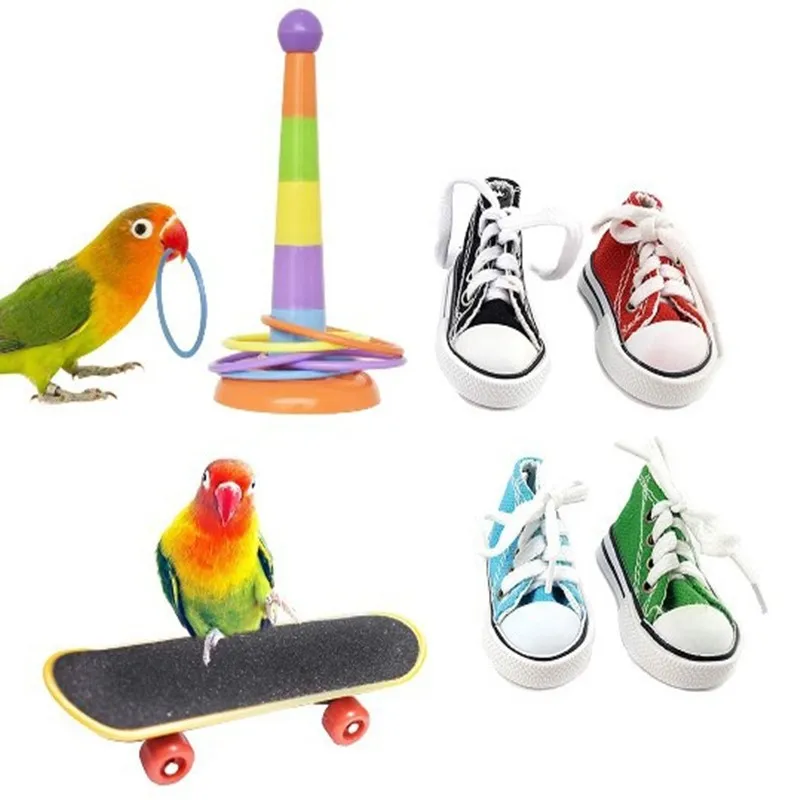 Parrot Training Toys Parrot Foraging Sports Shoes Training Skateboard Stand For Parrot Canary Interactive Toys 6pc/set
Parrot Training Toys Parrot Foraging Sports Shoes Training Skateboard Stand For Parrot Canary Interactive Toys 6pc/set