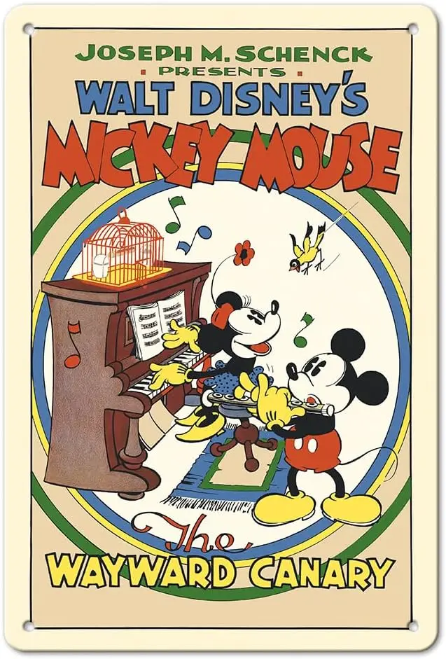 Wywrd ry — Strrng Mckey &mp Mnne Mouse плакат Vntge Flm Move c.1932-8 x 12 nch Metl Tn Sgn