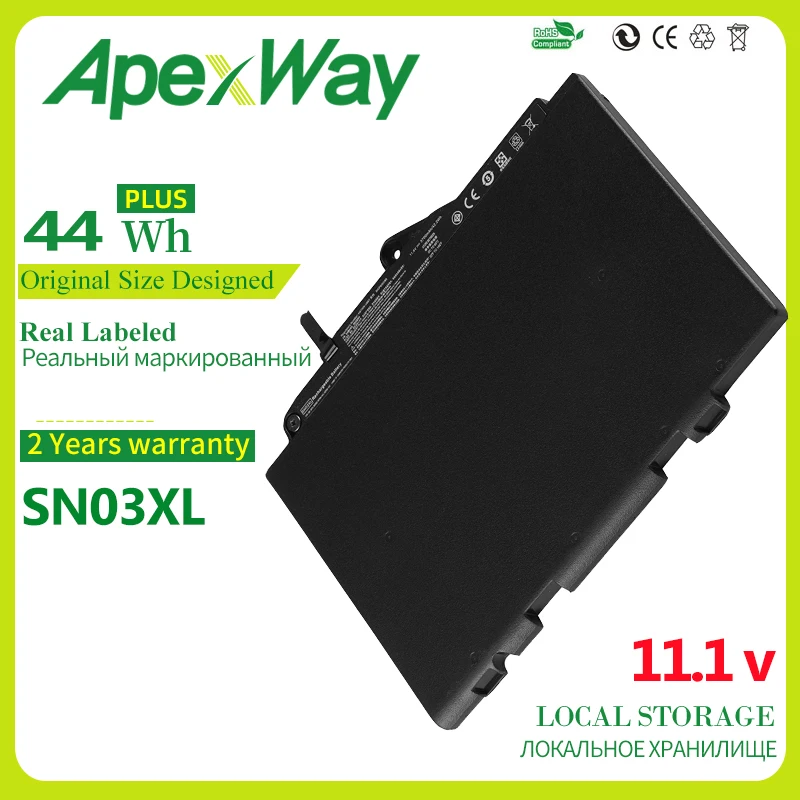 ApexWay SN03XL Аккумулятор для ноутбука HP EliteBook 820 725 G3 G4 800514-001 800232-241 HSTNN-UB6T HSTNN-DB6V 11,4 V 44WH
ApexWay SN03XL Аккумулятор для ноутбука HP EliteBook 820 725 G3 G4 800514-001 800232-241 HSTNN-UB6T HSTNN-DB6V 11,4 V 44WH