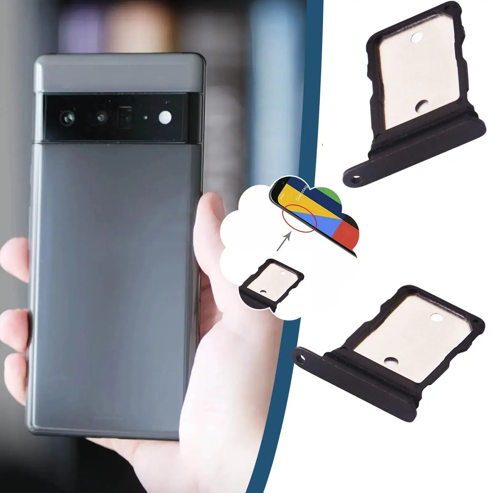 SIM Card Tray For Google Pixel 6/6pro Professional Replacement Repair Part For Google Smart Phone Phone Sim Card Accessories
SIM Card Tray For Google Pixel 6/6pro Professional Replacement Repair Part For Google Smart Phone Phone Sim Card Accessories