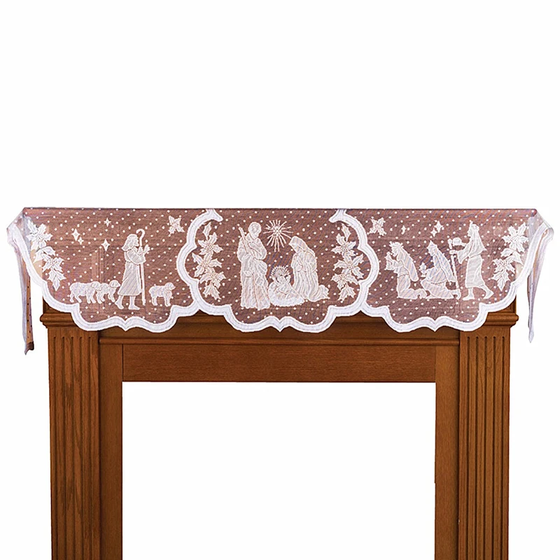 1Pcs Christmas Lace Tablecloth Virgin Mary Religious Day Fireplace Cover Fashion Table Runner Furnace Cloth Home Party Supplies
1Pcs Christmas Lace Tablecloth Virgin Mary Religious Day Fireplace Cover Fashion Table Runner Furnace Cloth Home Party Supplies