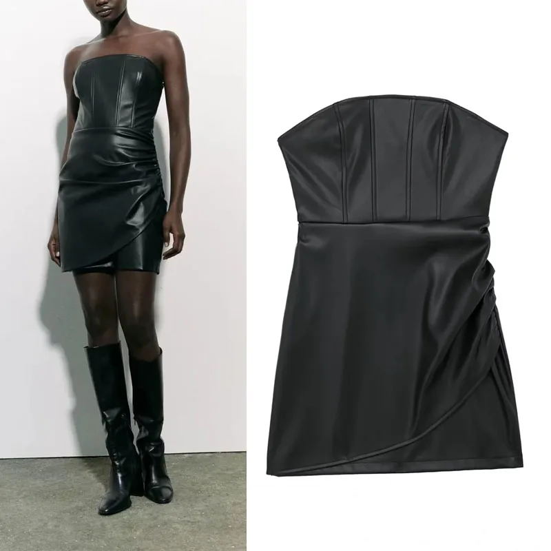 TRAF Women Black Dress Strapless Slim Chic Streetwear Female Party Dress 2023 Summer Fashion Sexy Mini Dress New Y2k Clothing
TRAF Women Black Dress Strapless Slim Chic Streetwear Female Party Dress 2023 Summer Fashion Sexy Mini Dress New Y2k Clothing