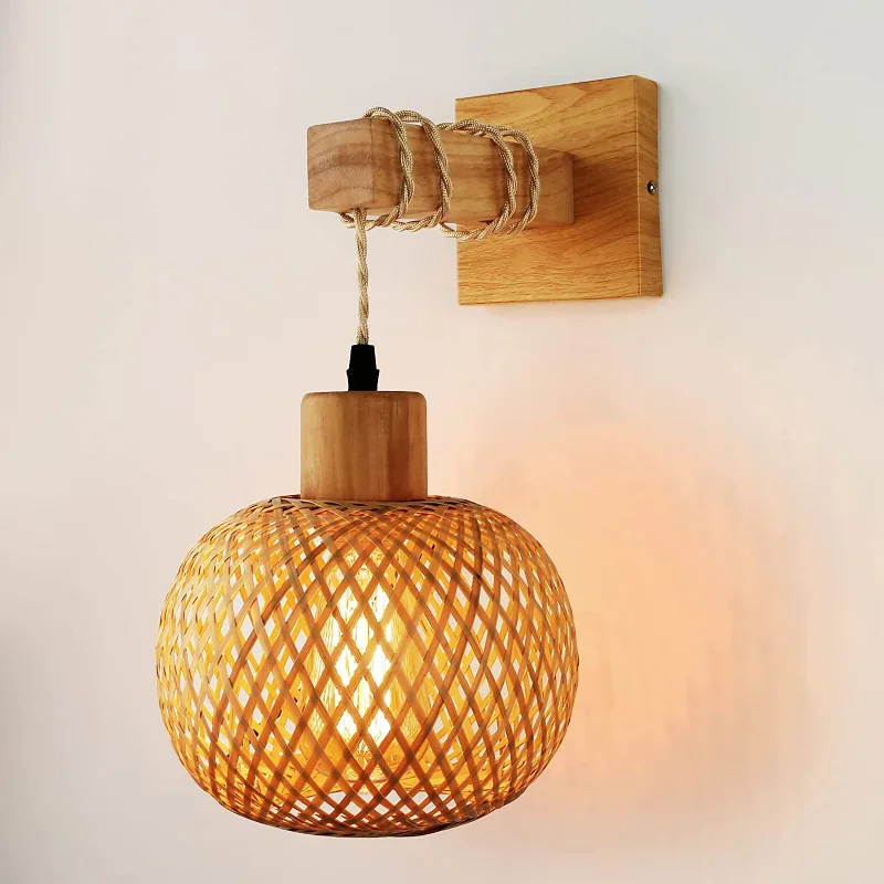 Vintage Bedside Wall Lamp With Switch Rattan Lamps For Living Room Kitchen Loft Internal Wall Home Decoration Lighting
Vintage Bedside Wall Lamp With Switch Rattan Lamps For Living Room Kitchen Loft Internal Wall Home Decoration Lighting