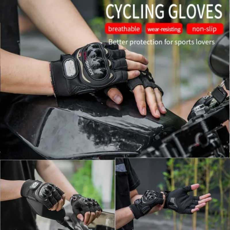 

Man Half-Finger Motorcycle Gloves PRO-BIKER Summer Racing Cross-Country Anti-Fall Breathable Shock Absorbed Gloves MCS-04C M-XXL