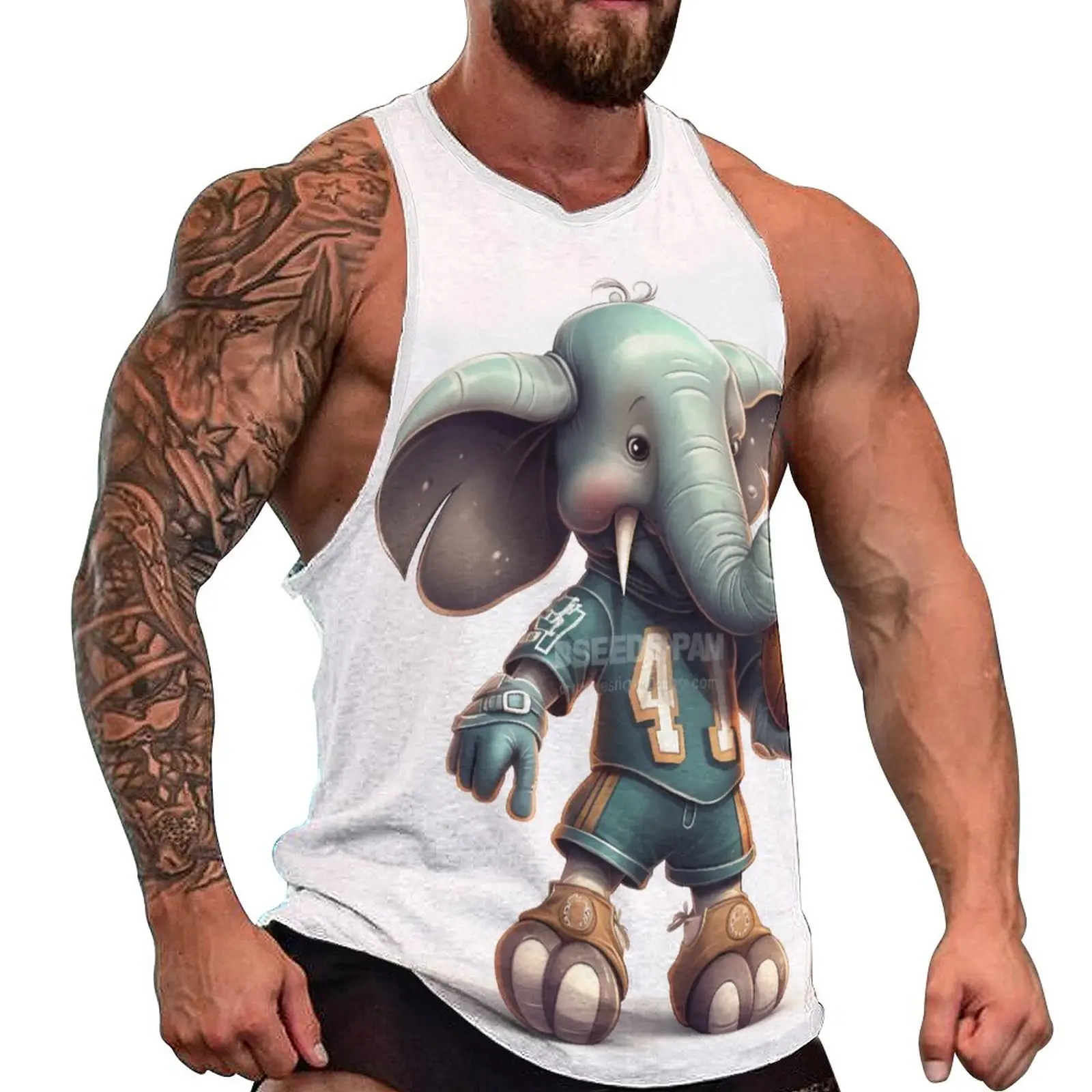 Elephant Tank Top Man's Cartoon Drawing Style Tops Summer Graphic Training Trendy Oversized Sleeveless Vests
Elephant Tank Top Man's Cartoon Drawing Style Tops Summer Graphic Training Trendy Oversized Sleeveless Vests