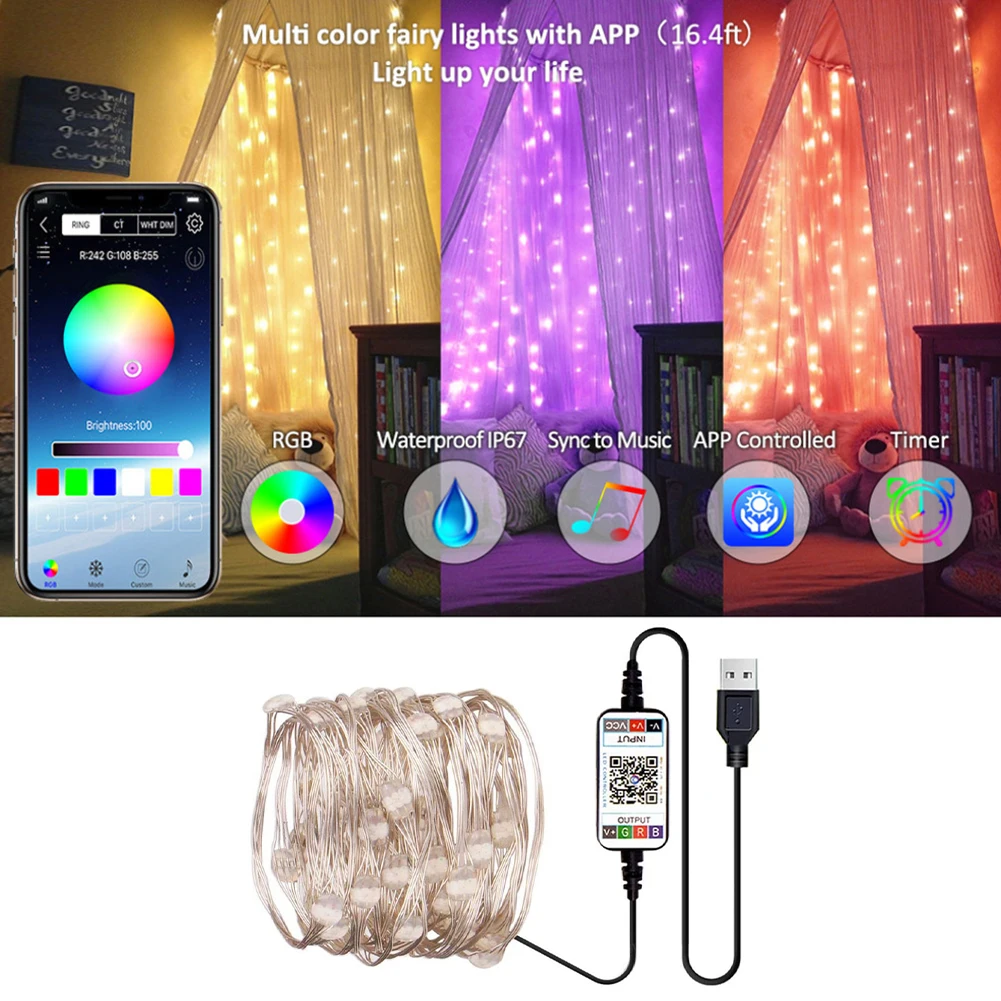 Smart LED Strip Lights RGB Bluetooth-Compatible APP Control USB Lamp Ribbon for Bedroom Christmas Decoration Night Light Strings
Smart LED Strip Lights RGB Bluetooth-Compatible APP Control USB Lamp Ribbon for Bedroom Christmas Decoration Night Light Strings
