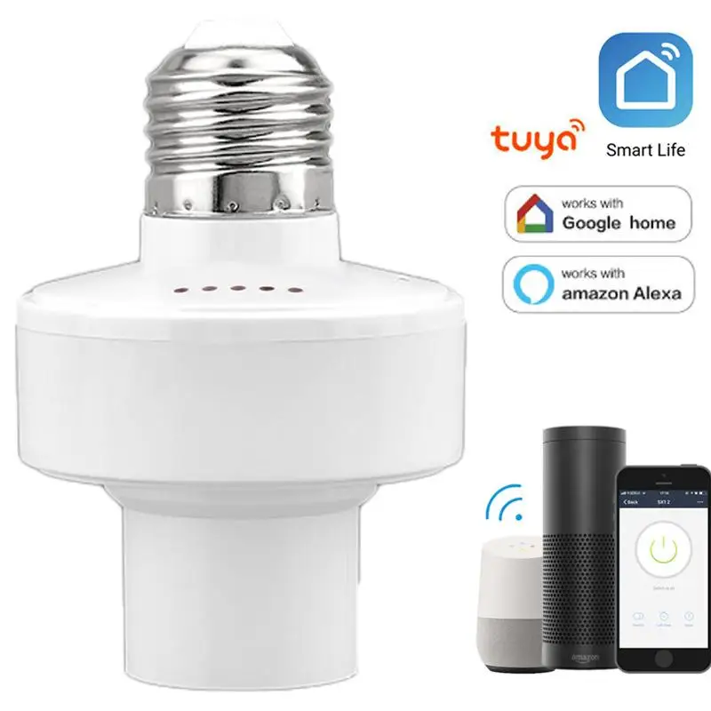 Tuya E27 WiFi Smart Light Bulb Adapter Lamp Holder Base Via Smart Life APP Control AC 85V-250V Automation With Alexa Google Home
Tuya E27 WiFi Smart Light Bulb Adapter Lamp Holder Base Via Smart Life APP Control AC 85V-250V Automation With Alexa Google Home