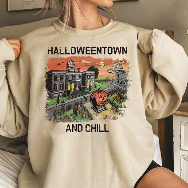 Halloween Autumn and Winter New Foreign Trade Clothing Halloweentown and Chill Shoulder Casual Sweater Women
Halloween Autumn and Winter New Foreign Trade Clothing Halloweentown and Chill Shoulder Casual Sweater Women