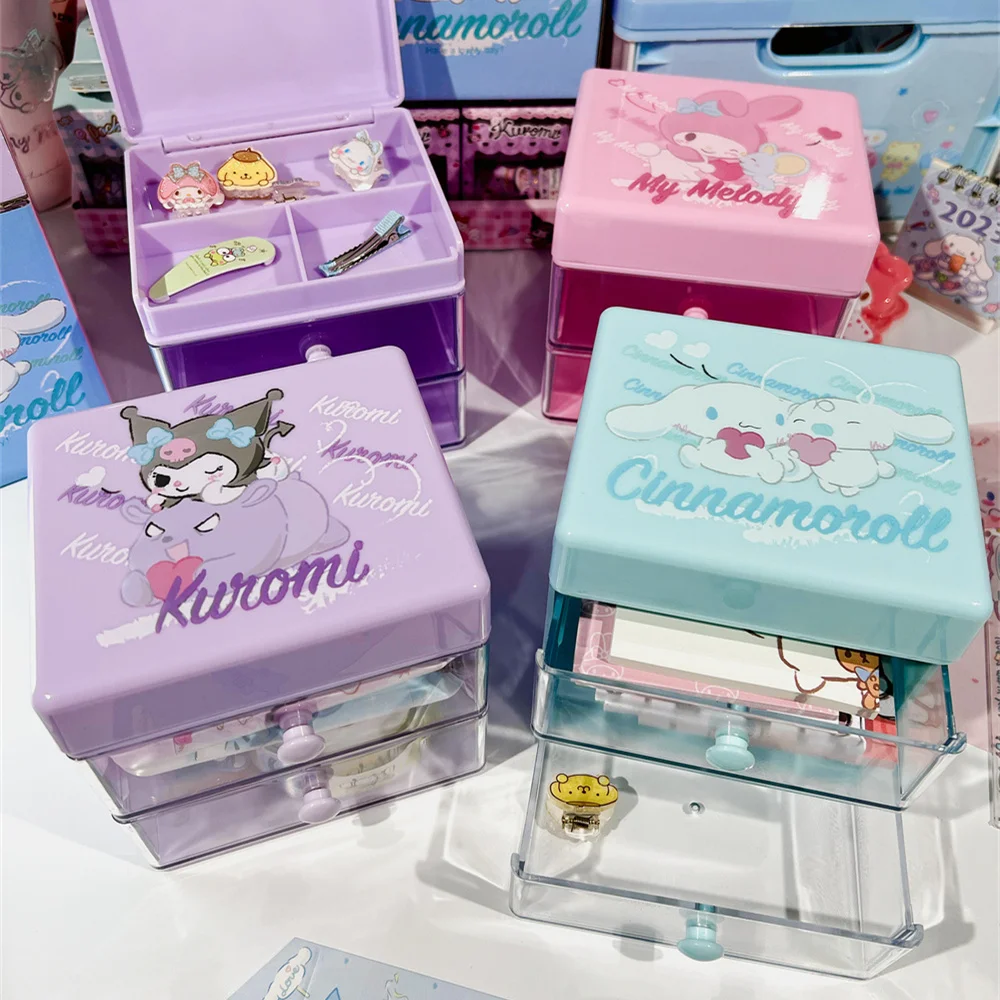 Kawaii Sanrios Desktop Jewelry Box Double Layer Flip Drawer Cute Anime MyMelody Kuromi Cinnamoroll Clutter Organizer Storage Box
Kawaii Sanrios Desktop Jewelry Box Double Layer Flip Drawer Cute Anime MyMelody Kuromi Cinnamoroll Clutter Organizer Storage Box