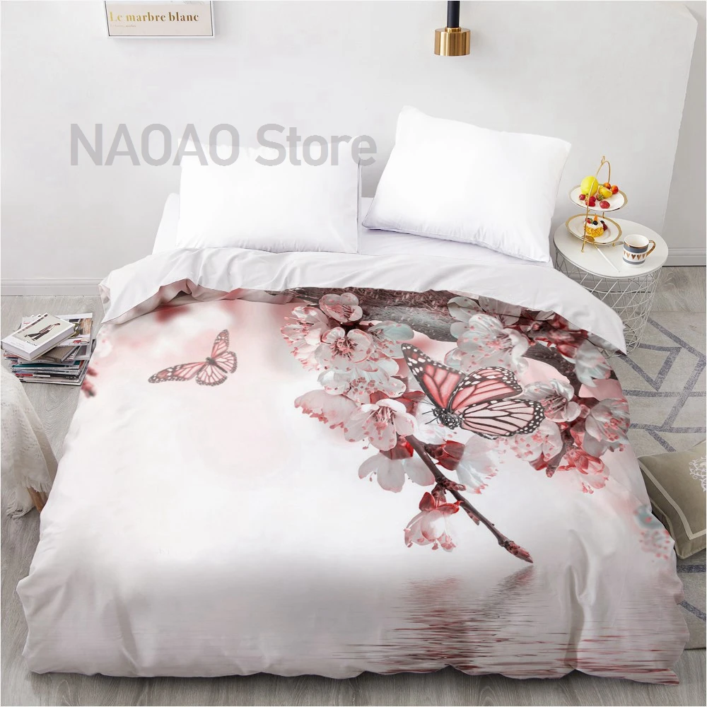 

3D Duvet Cover Custom 200X200 220x240 Comforter/Quilt/Blanket case Adult Queen King Bedding For Wedding Floral Microfiber