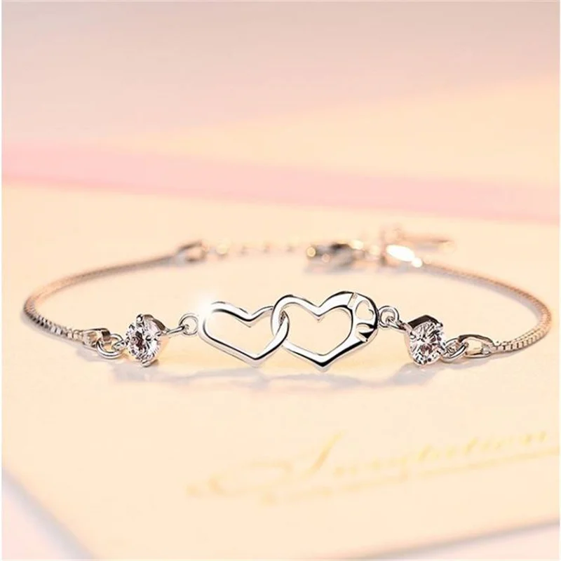 925 Sterling Silver Classic Crystal Heart Bracelets Ccharms for Women Fashion Party Wedding Jewelry Gifts
925 Sterling Silver Classic Crystal Heart Bracelets Ccharms for Women Fashion Party Wedding Jewelry Gifts