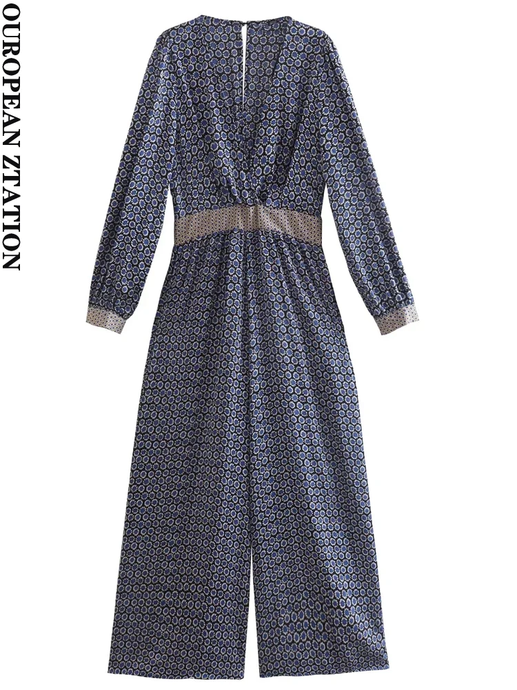 PAILETE Women 2022 fashion geometric print jumpsuit wide leg pants vintage high waist zipper fly female trousers mujer
PAILETE Women 2022 fashion geometric print jumpsuit wide leg pants vintage high waist zipper fly female trousers mujer
